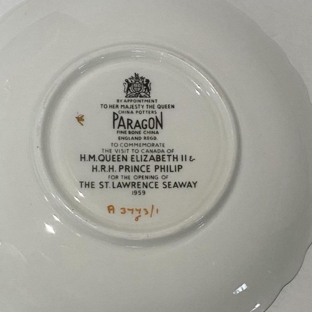 Paragon Cup & Saucer Opening of St Lawrence Seaway Royal Visit 1959 Teacup - Picture 5 of 7